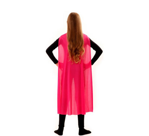 Capa Superhéroe Infantil Rosa de 90 cm