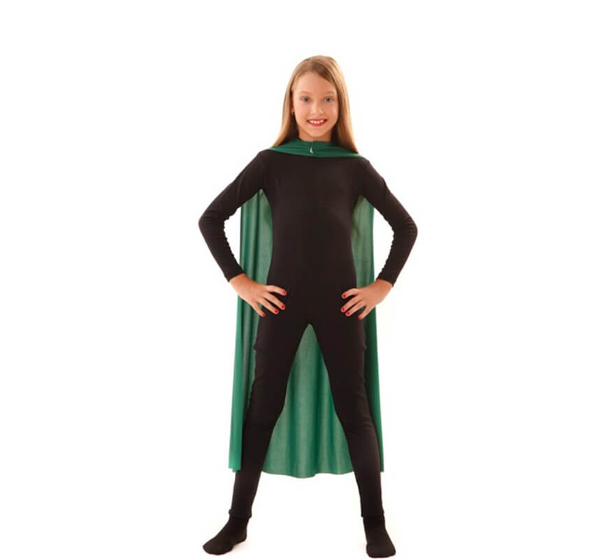 Capa Superhéroe Infantil Verde de 90 cm