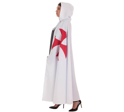 Capa Templaria Blanca con cruz para adultos