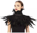 Capelina con plumas negras adulto de 55 cm