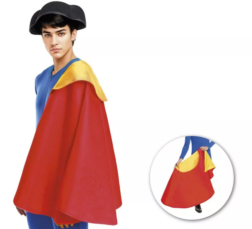 Capote de Torero grande rojo y dorado de 150x70 cm