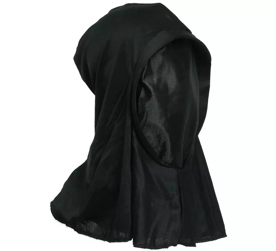 Capucha negra de tela para Halloween