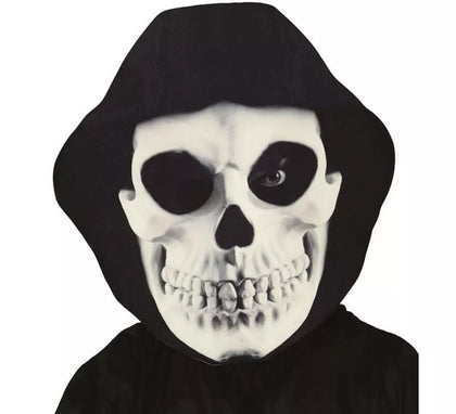 Careta de Calavera con Capucha Gigante de cartón pluma