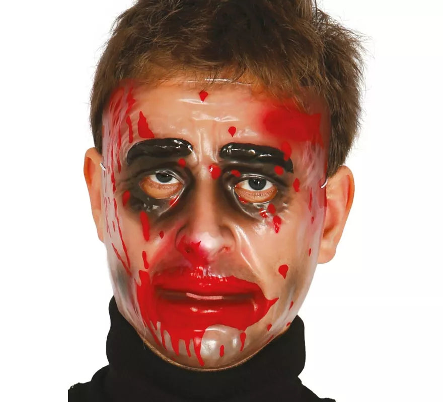 Translation missing: en.Careta de hombre Zombie transparente con sangre
