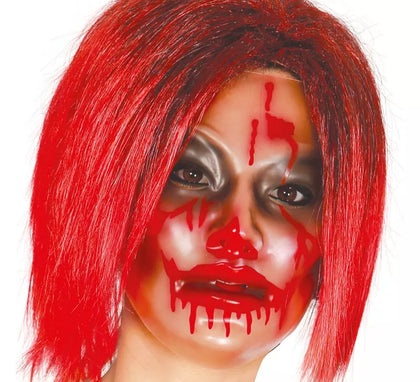 Careta de mujer Zombie transparente con sangre