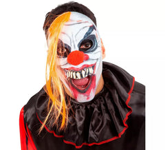 Horror Clown Mask with Orange Hair