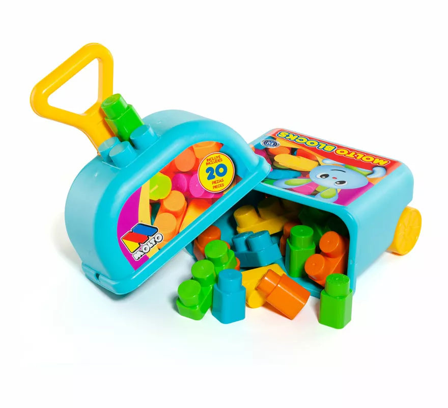 Translation missing: en.Carrito azul con 20 Bloques