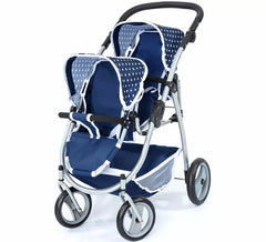 Blue Twin Doll Pram