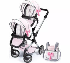 Twin Doll Stroller Pink Trend