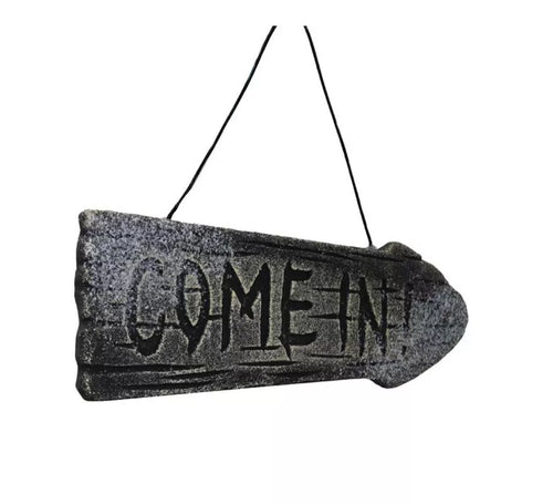 Cartel Colgante Come In de 39x12 cm