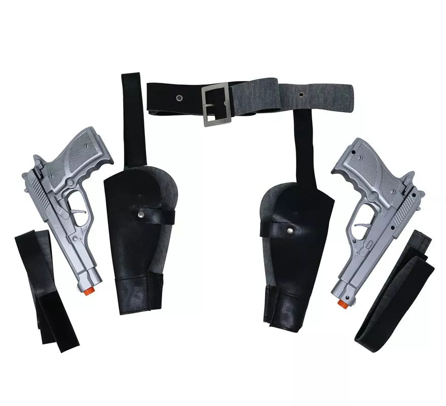 Cartuchera doble con pistolas