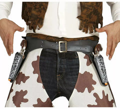 Double Black Holster with Two Cowboy Guns