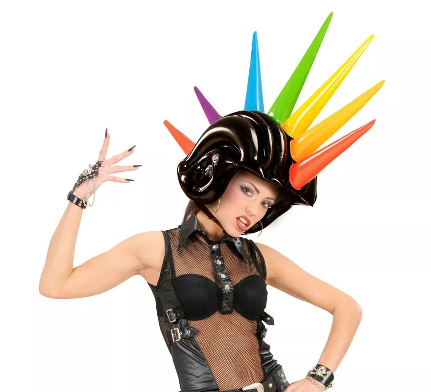Translation missing: en.Casco con Puntas multicolor hinchable de 90 cm