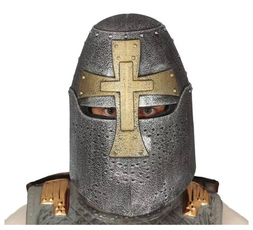 Translation missing: en.Casco Cruzado Medieval Plateado