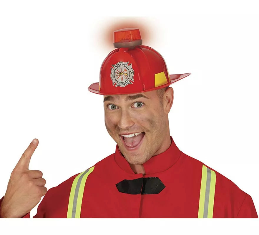 Casco de Bombero con sirena, luz y sonido