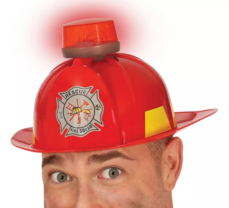Casco de Bombero con sirena, luz y sonido