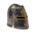 Casco de Caballero Medieval plateado y marrón
