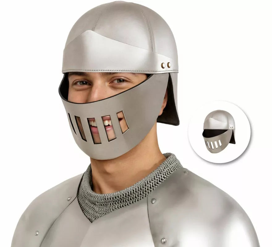 Casco de Guerrero Medieval plateado