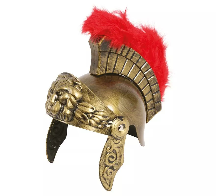 Translation missing: en.Casco de Romano Dorado con Plumas para niño
