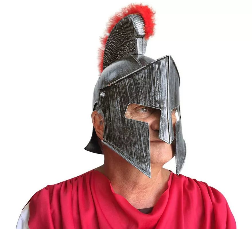 Translation missing: en.Casco de Romano Plateado con pelo rojo