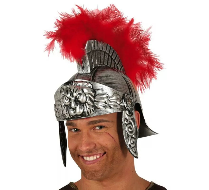 Translation missing: en.Casco de Romano Plateado con Plumas