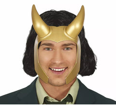 Golden Superhero Helmet with Horns