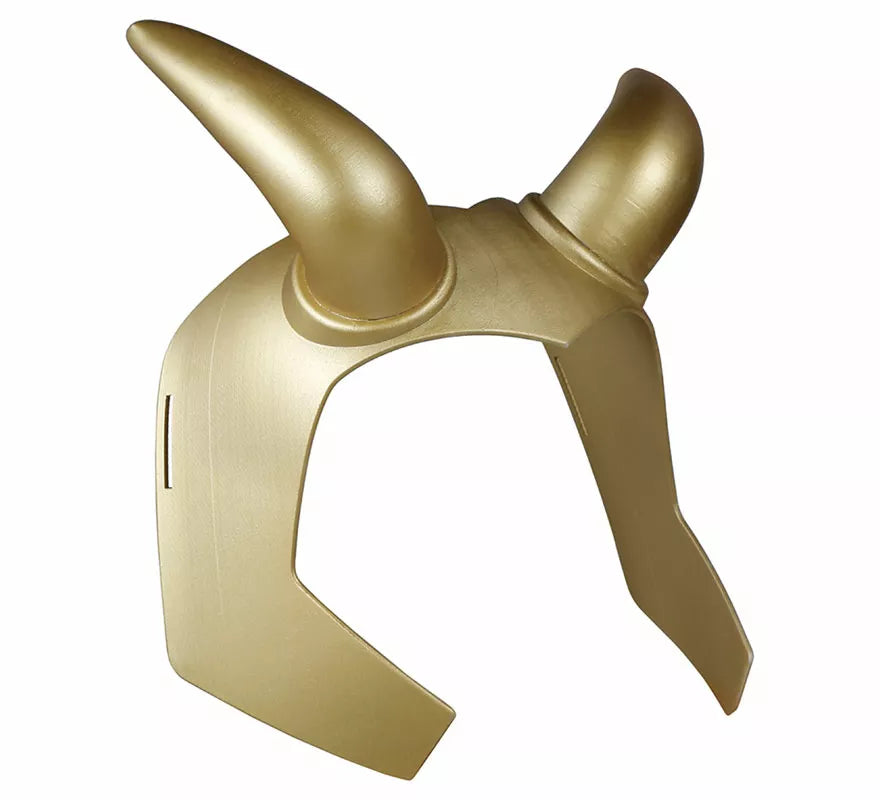 Casco de Superhéroe Dorado con Cuernos