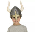 Casco de Vikingo con cuernos y cubre nariz Infantil