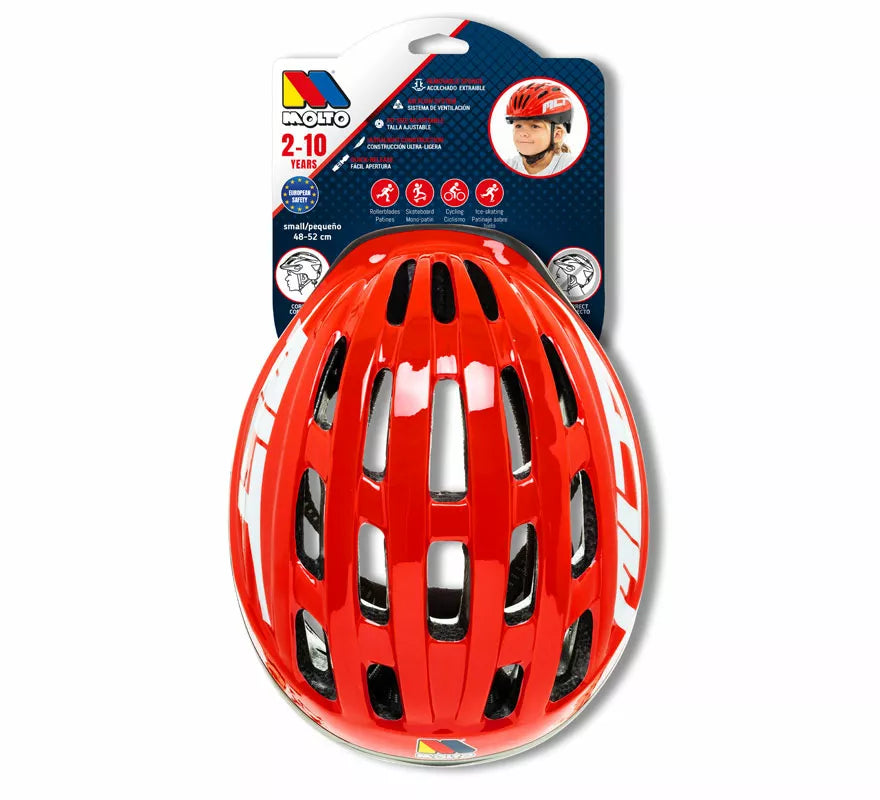 Casco Moltó rojo para niños