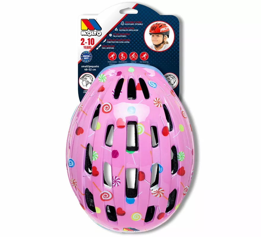 Translation missing: en.Casco Moltó rosa para niña
