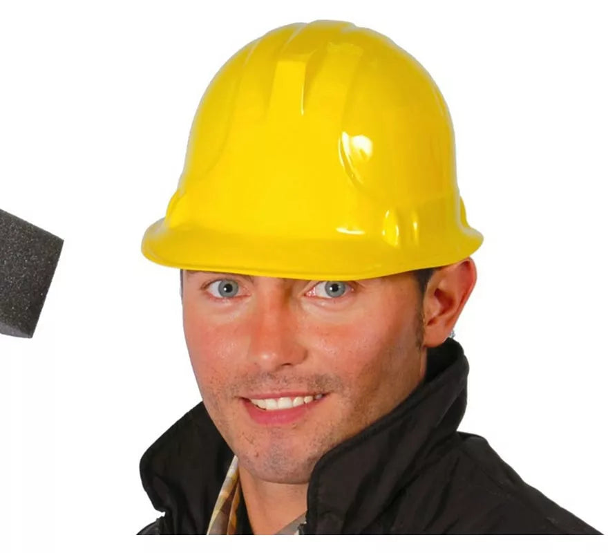 Casco Obrero o Albañil de plástico flocado