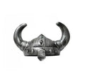 Casco Vikingo plateado envejecido con cuernos