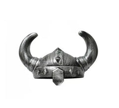 Antique silver Viking helmet with horns
