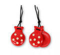 Castañuelas rojas con lunares blancos de 6,5x8,5 cm