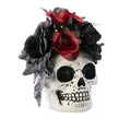 Centro de Mesa Calavera con Flores de 20x14x25 cm