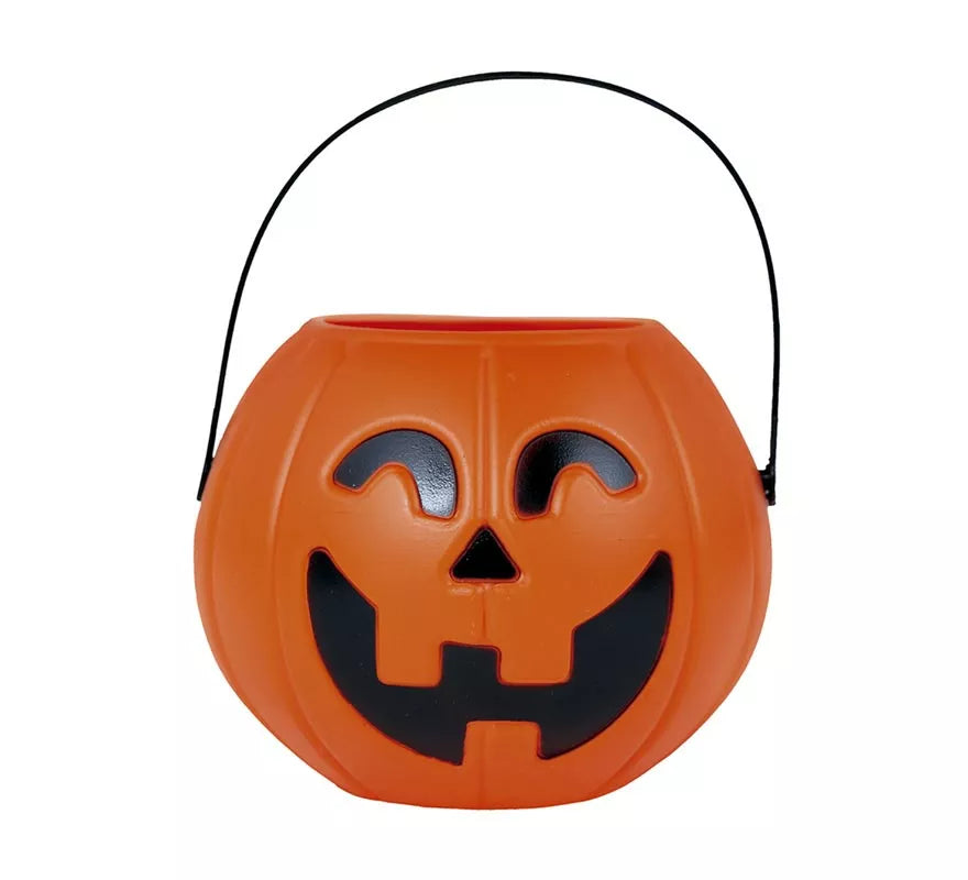 Cesta Calabaza 11 cm de plástico para Halloween