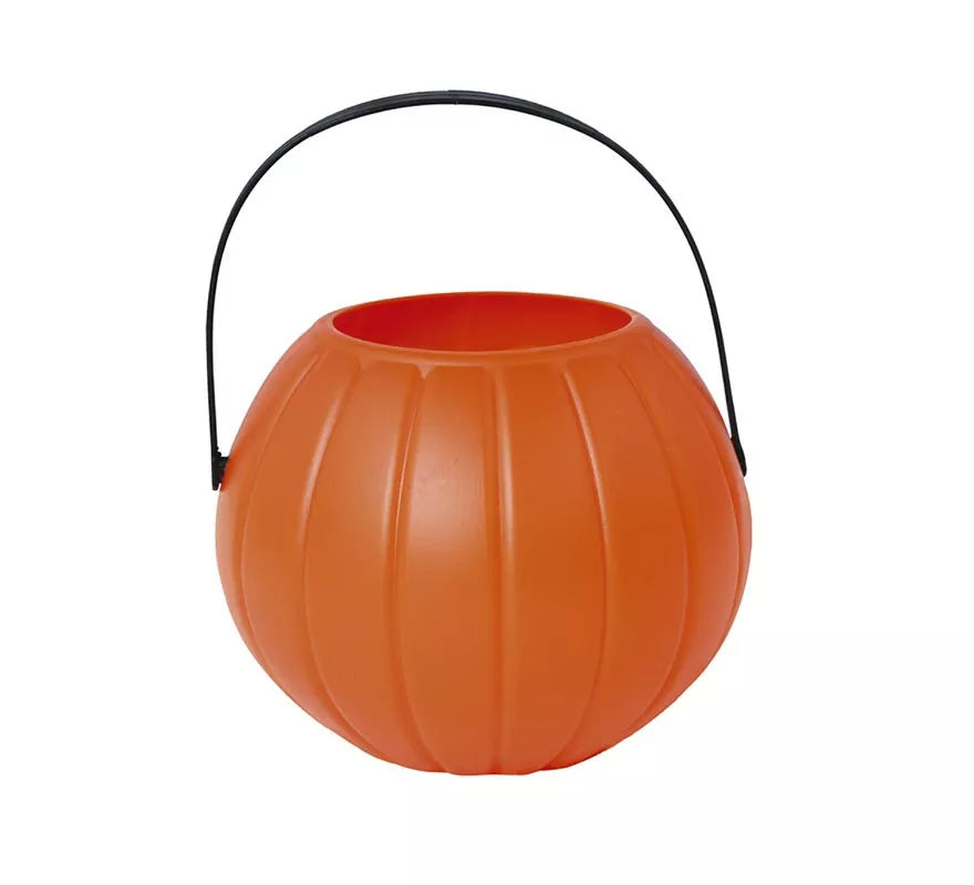 Cesta Calabaza 11 cm de plástico para Halloween