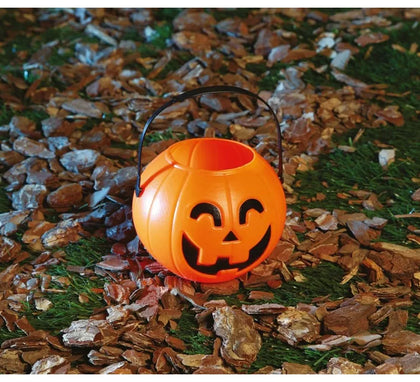 Cesta Calabaza 11 cm de plástico para Halloween