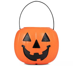 Orange pumpkin basket with handle 21.6x21.6x30.5 cm