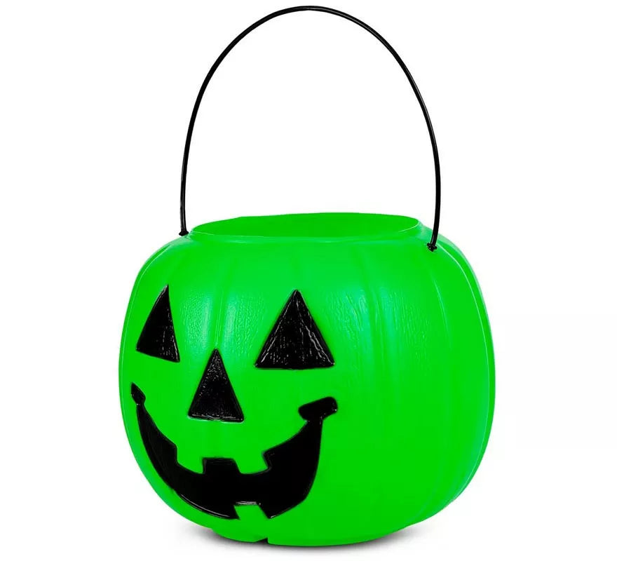 Cesta de Calabaza verde con asa de 21,6x21,6x30,5 cm