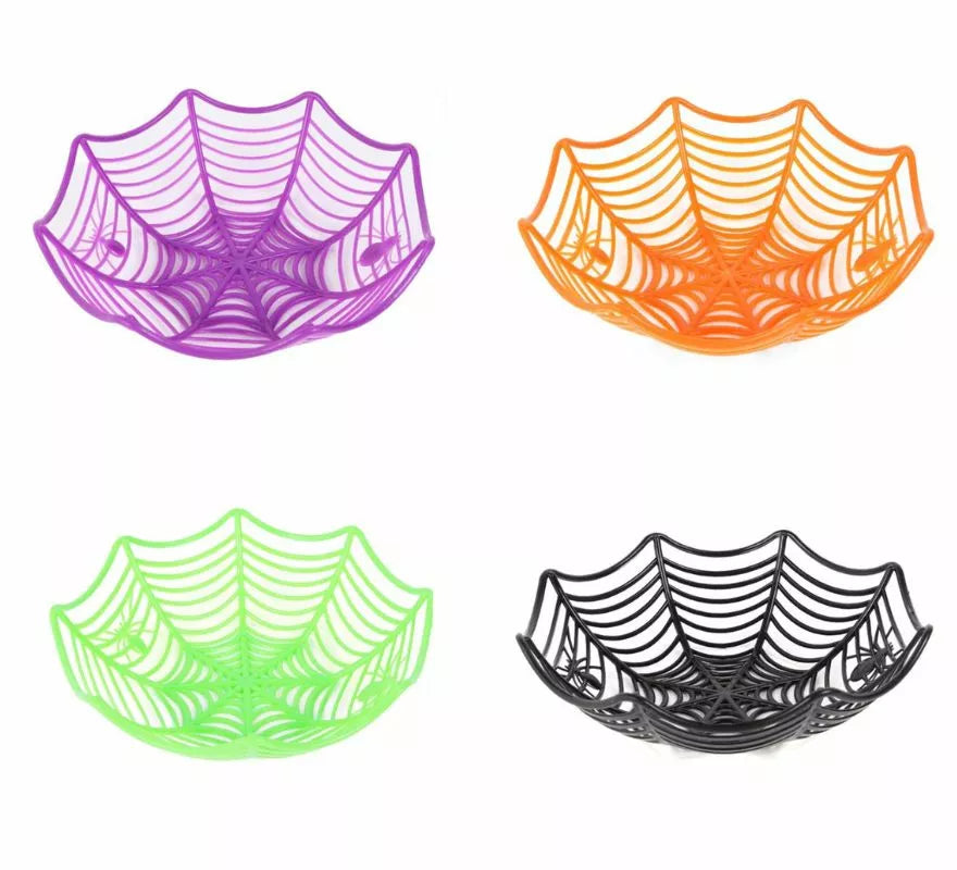 Cesta Telaraña con Arañas de 21x6 cm en varios colores