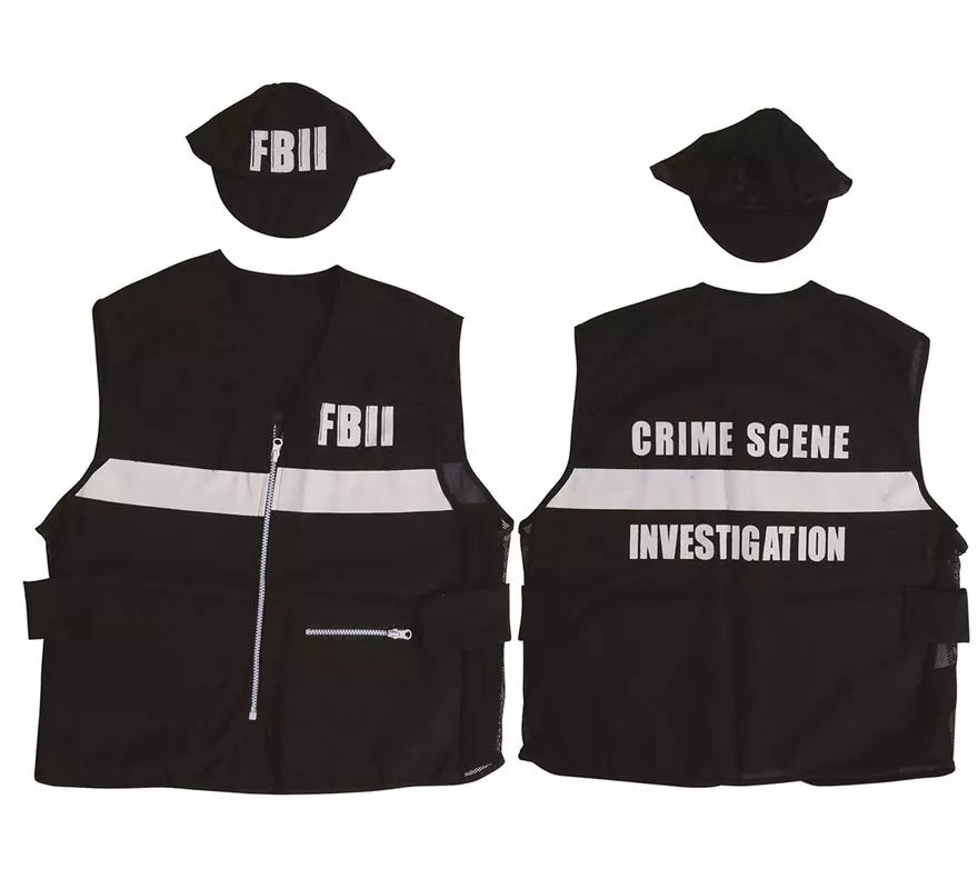 Translation missing: en.Chaleco antibalas y gorra del F.B.I. para adulto
