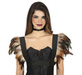 Chaleco con Plumas marrones adulto