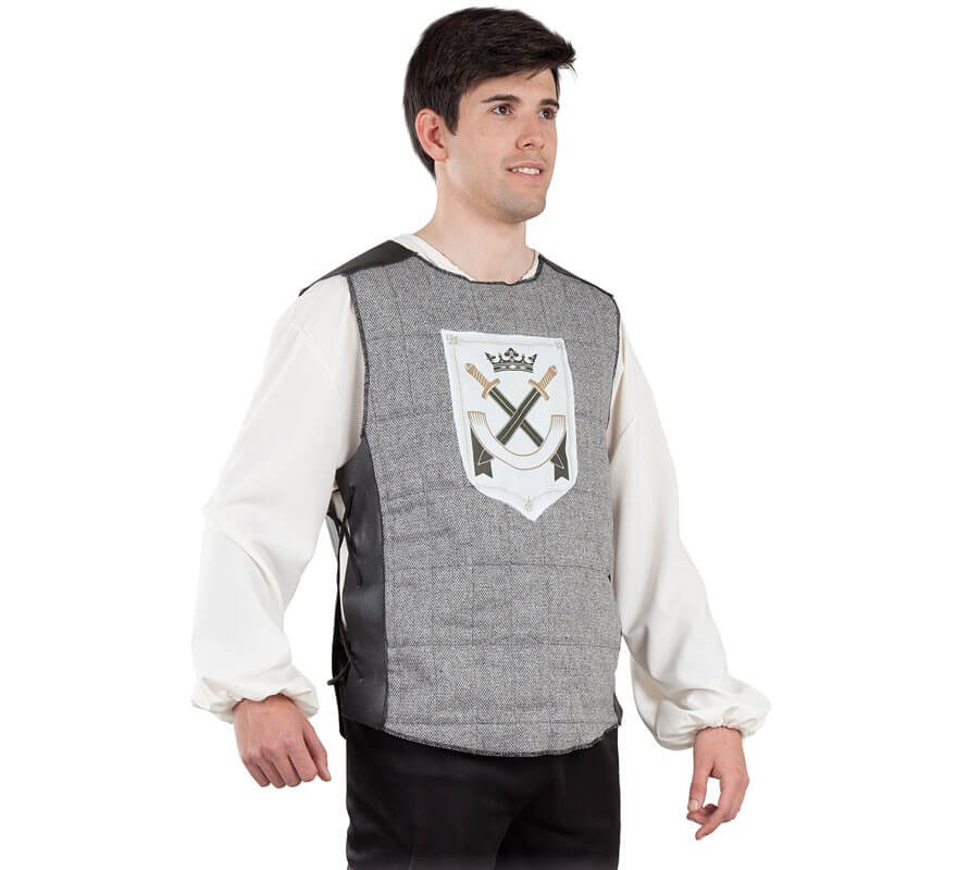 Translation missing: en.Chaleco de Guerrero Medieval Gris para hombre