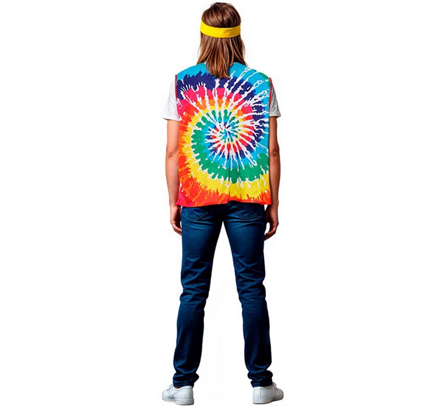 Translation missing: en.Chaleco de Hippie círculos multicolor adulto