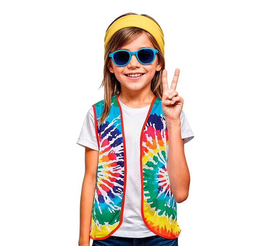 Chaleco de Hippie círculos multicolor infantil