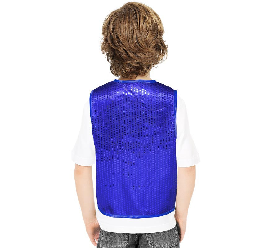 Chaleco de Lentejuelas azul oscuro para niños