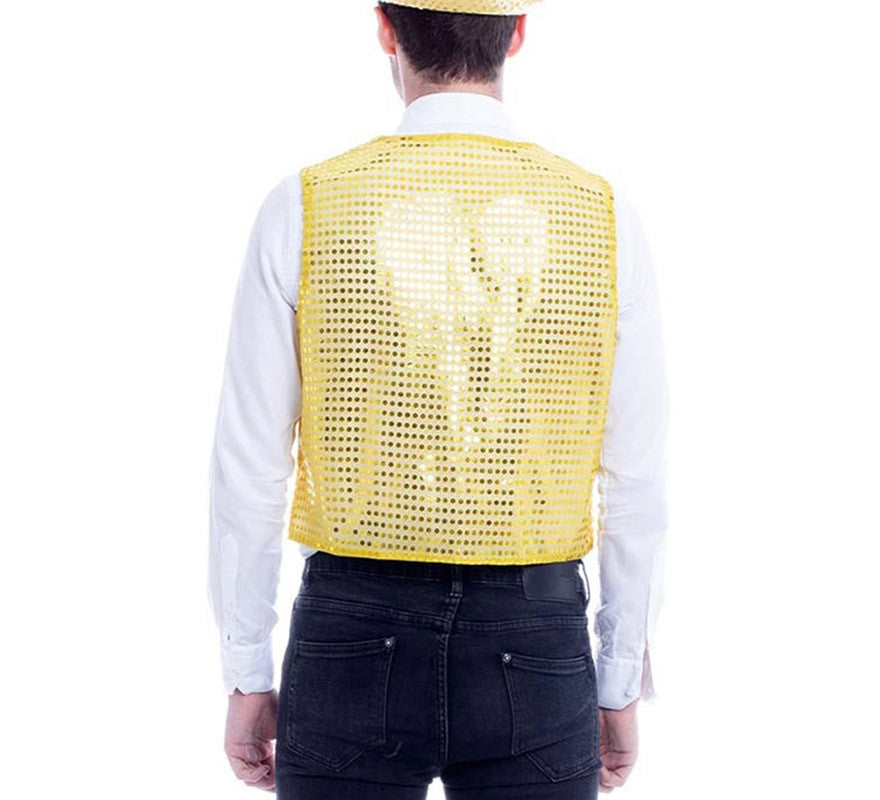 Translation missing: en.Chaleco de Lentejuelas color Oro para hombre