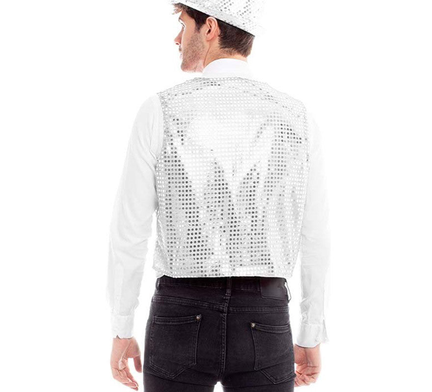 Chaleco de Lentejuelas color Plata para hombre