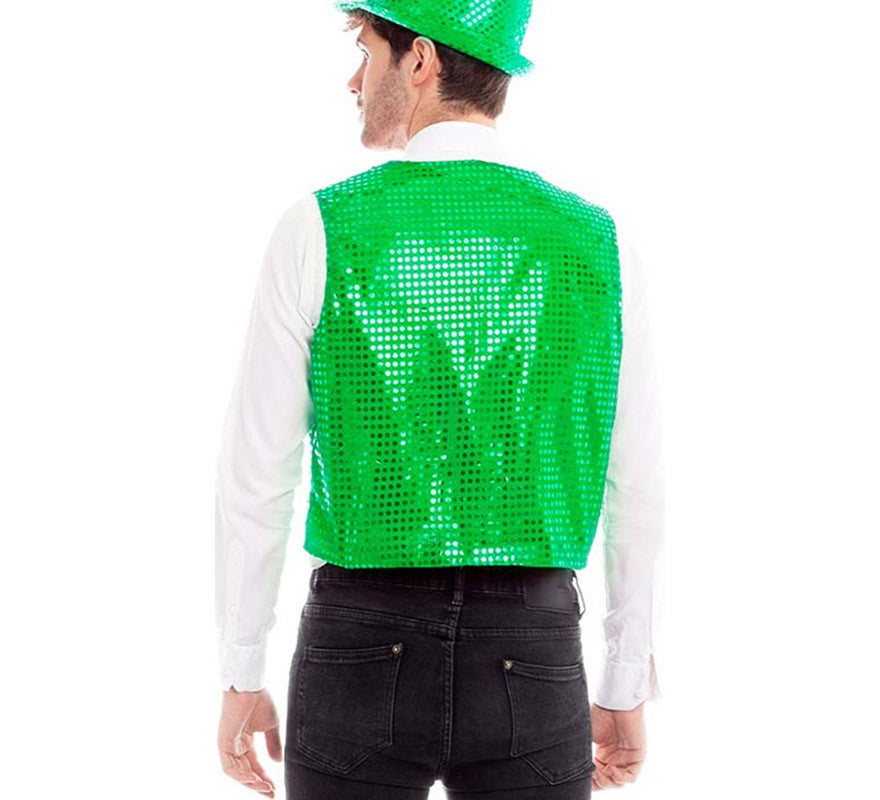 Translation missing: en.Chaleco de Lentejuelas color Verde para hombre